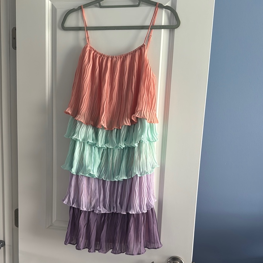 Colorful Layered Mini Dress